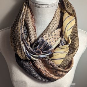 Handmade women's infinity scarf made from men's ties
